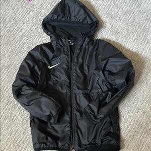 Nike Black Hooded Windbreaker- fleece lined. Never worn